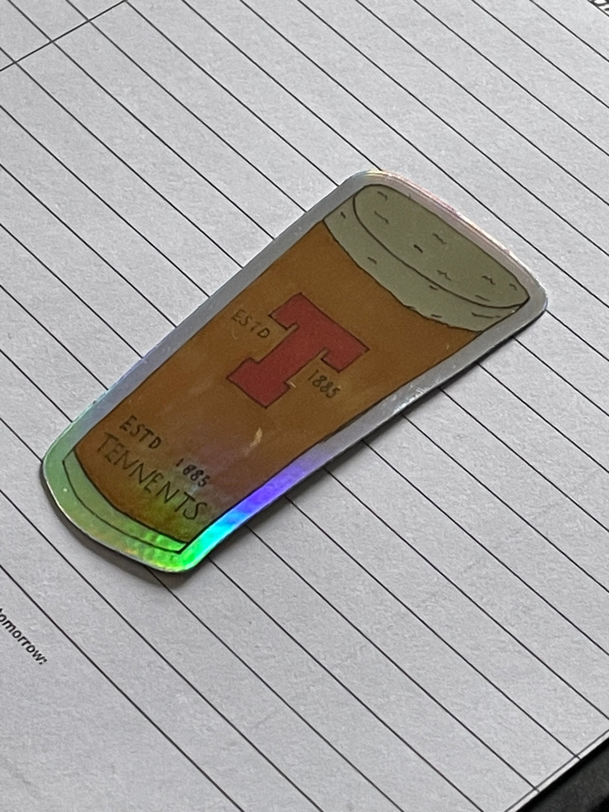 Hollographic Tennents sticker