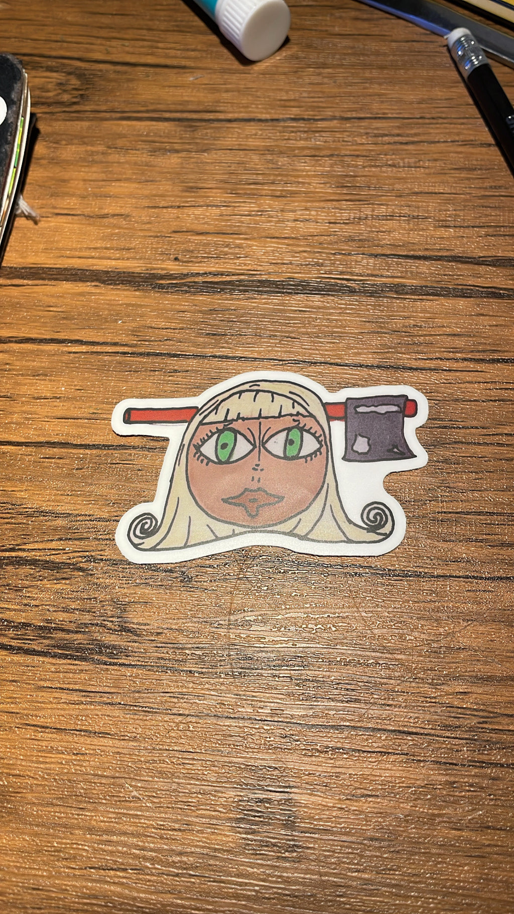 Axe Girl Sticker